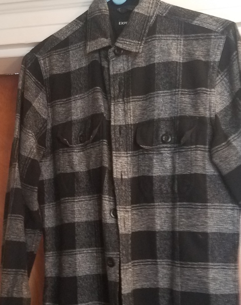 Express slim stretch flannel shirt size S